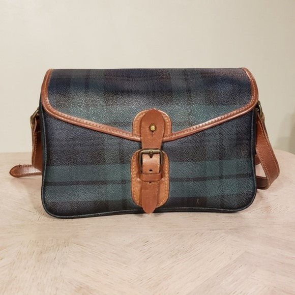 🌟VINTAGE🌟 Polo by Ralph Lauren Blackwatch Plaid Crossbody Bag - Picture 3 of 15